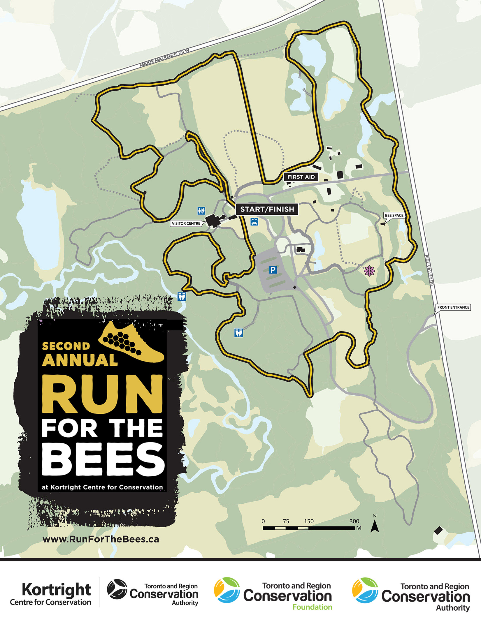 Run for the Bees route map